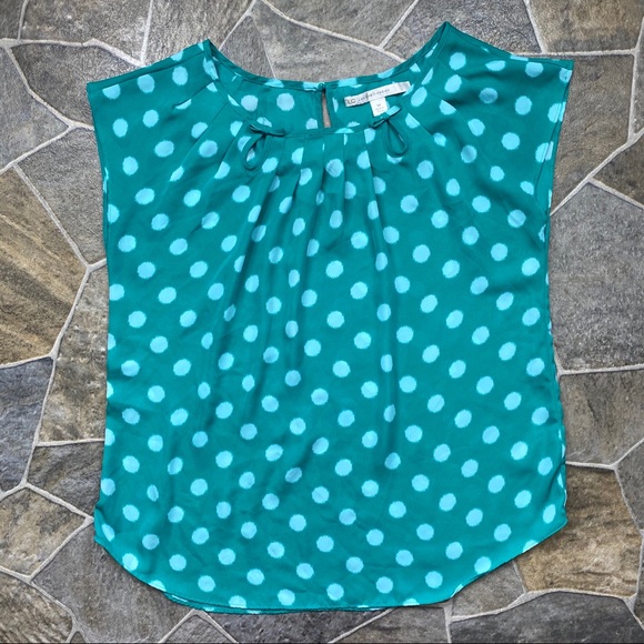 LC Lauren Conrad Semi Sheer Polka Dot Blouse - Picture 4 of 9